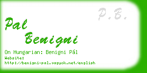 pal benigni business card